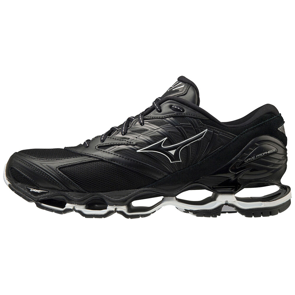 Mens Mizuno Wave Prophecy LS Kuro Trainers Black/White Philippines (WBYEFX845)